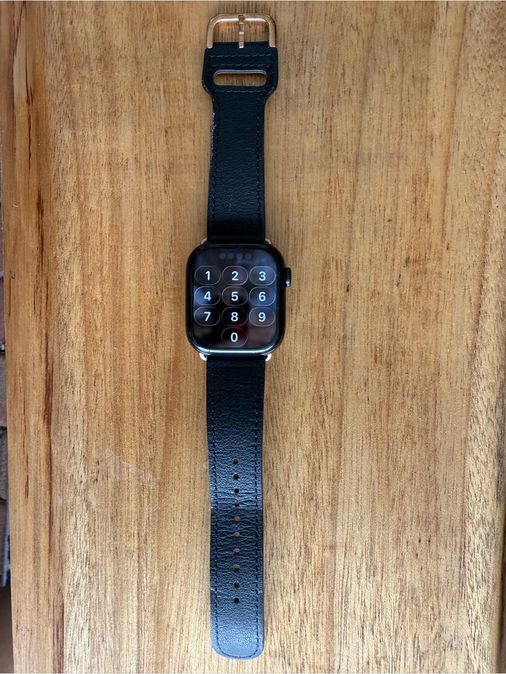 Smart Watch Black Leather Like Band